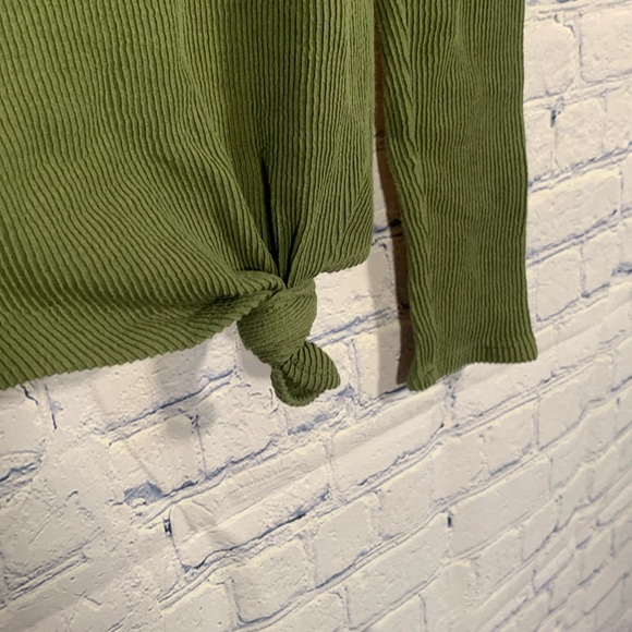 Madewell Elwood Knot Front Ribbed Top Green Size XS - Picture 3 of 6